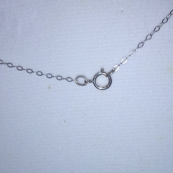 Sterling Silver Link Chain Small Dainty Amethyst Necklace - Size 16" - Picture 7 of 8